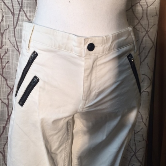 Gap white khaki skinny pant black zippers - Picture 2 of 7
